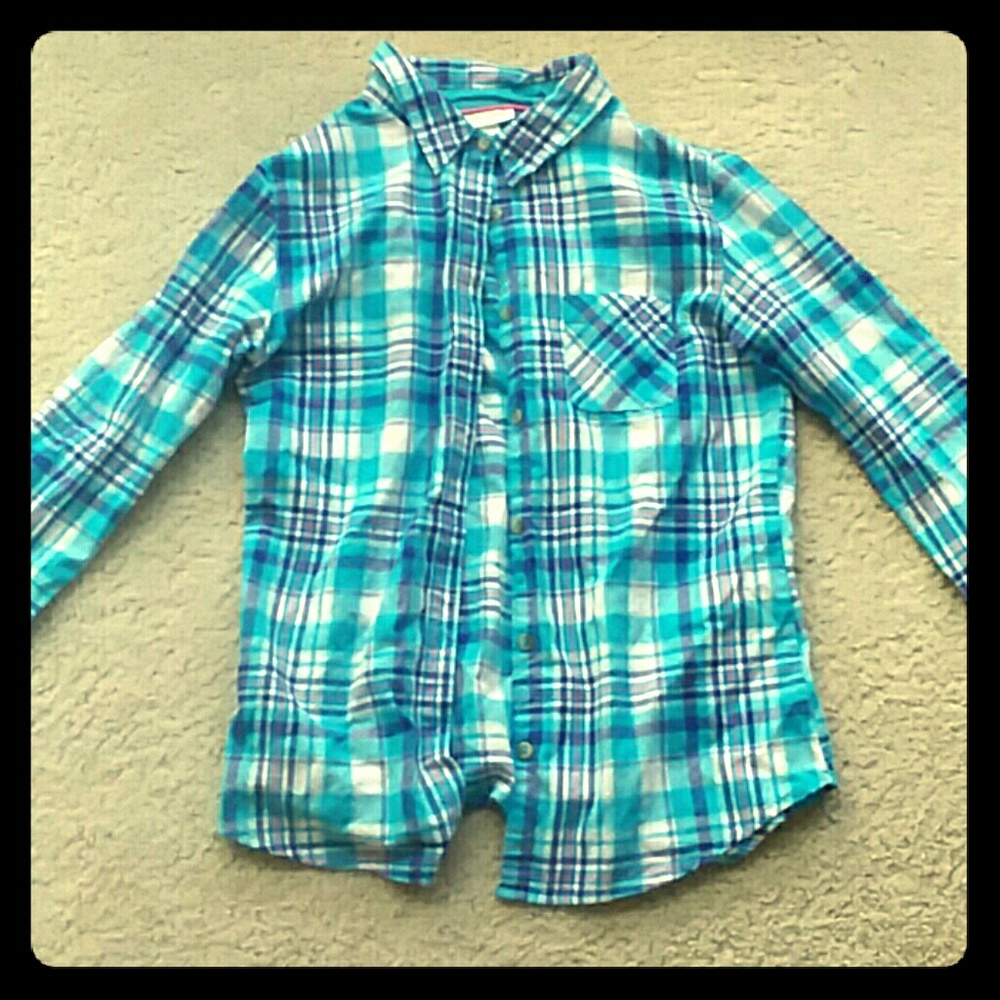 Blue plaid shirt